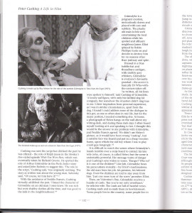 From Peter Cushing- A Life In Film, a page about the production of Amicus' Tales From The Crypt (1972) and how Cushing molded the role to make it his own.