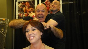 a fan gets the drop on George "The Animal" Steel